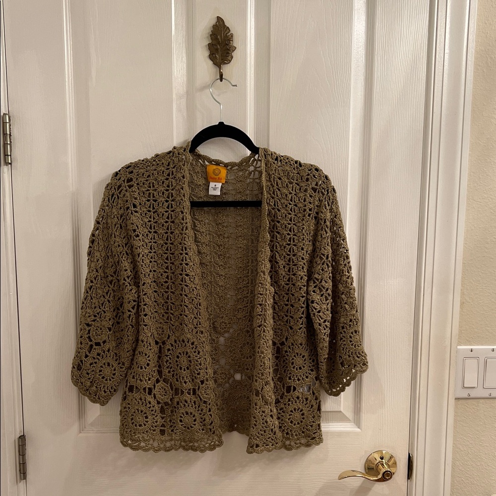 NWOT Ruby Rd. Women's Crochet Cardigan - Olive